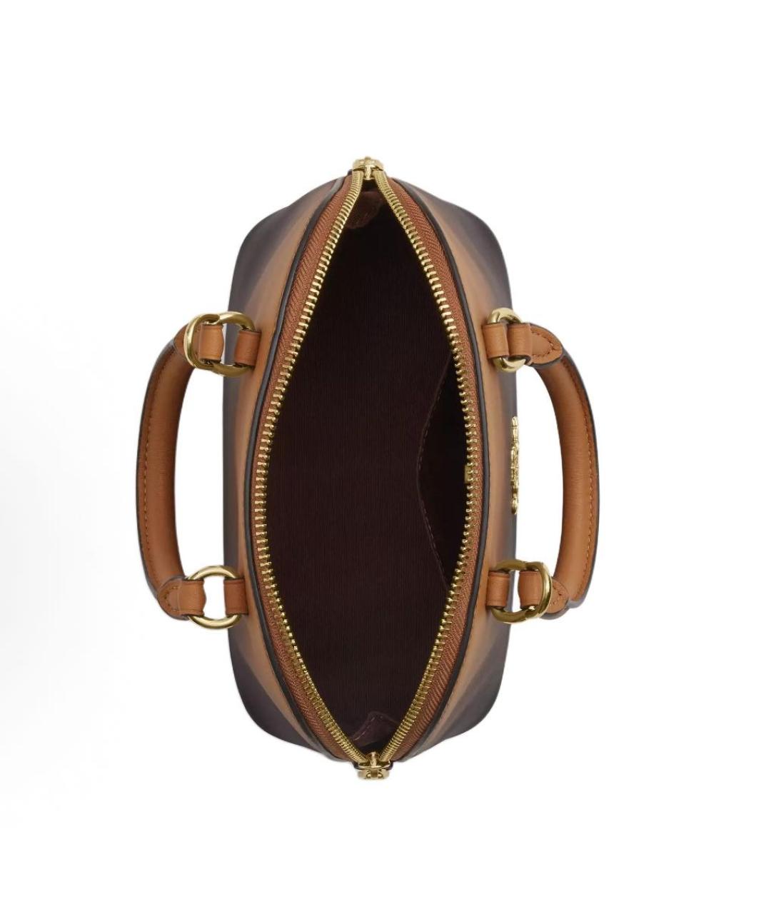 COACH Коричневая кожаная сумка через плечо, фото 4