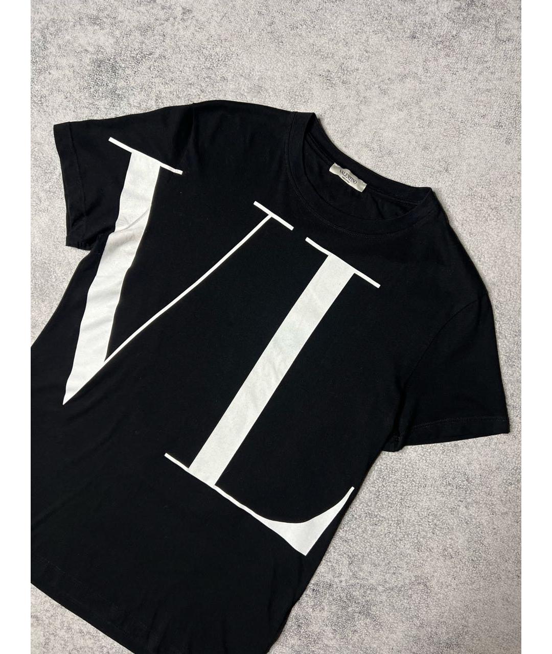 VALENTINO Черная хлопковая футболка, фото 5