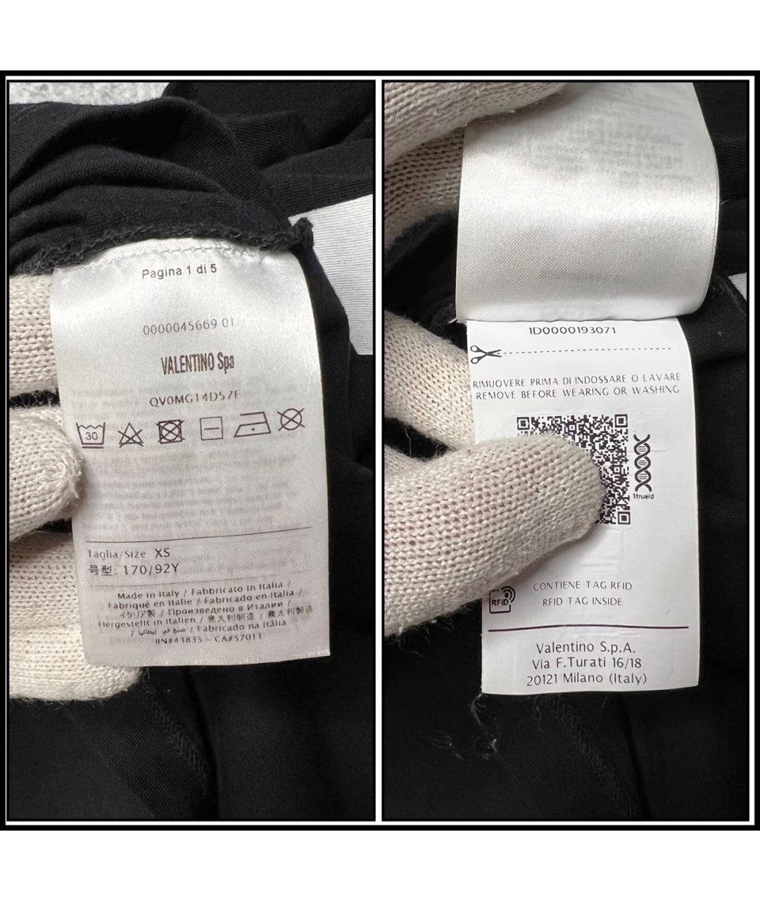 VALENTINO Черная хлопковая футболка, фото 8