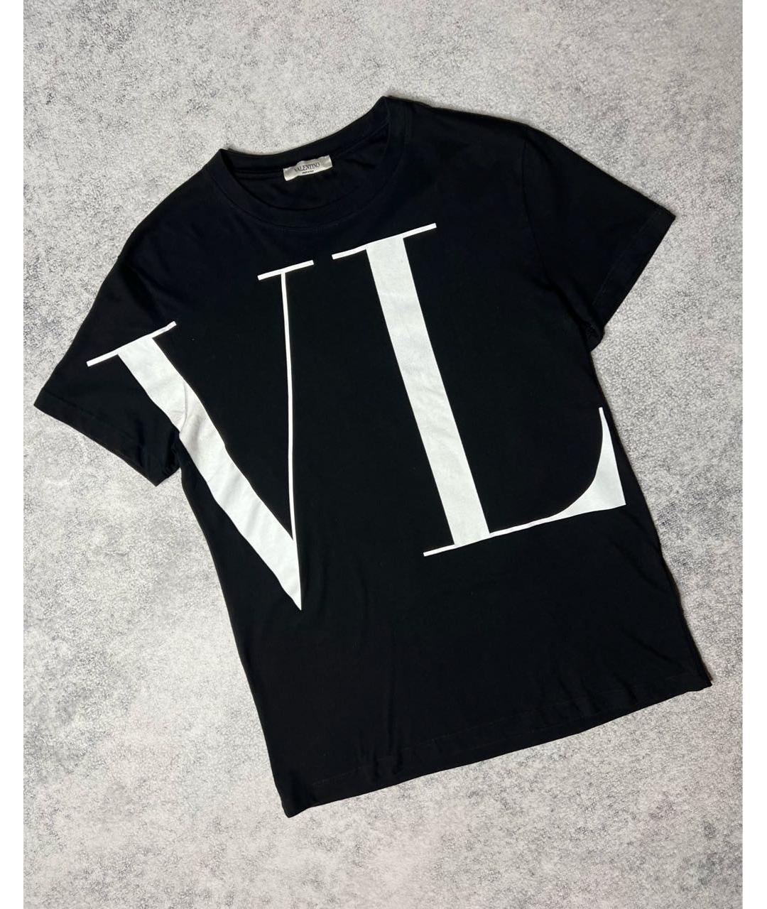 VALENTINO Черная хлопковая футболка, фото 9