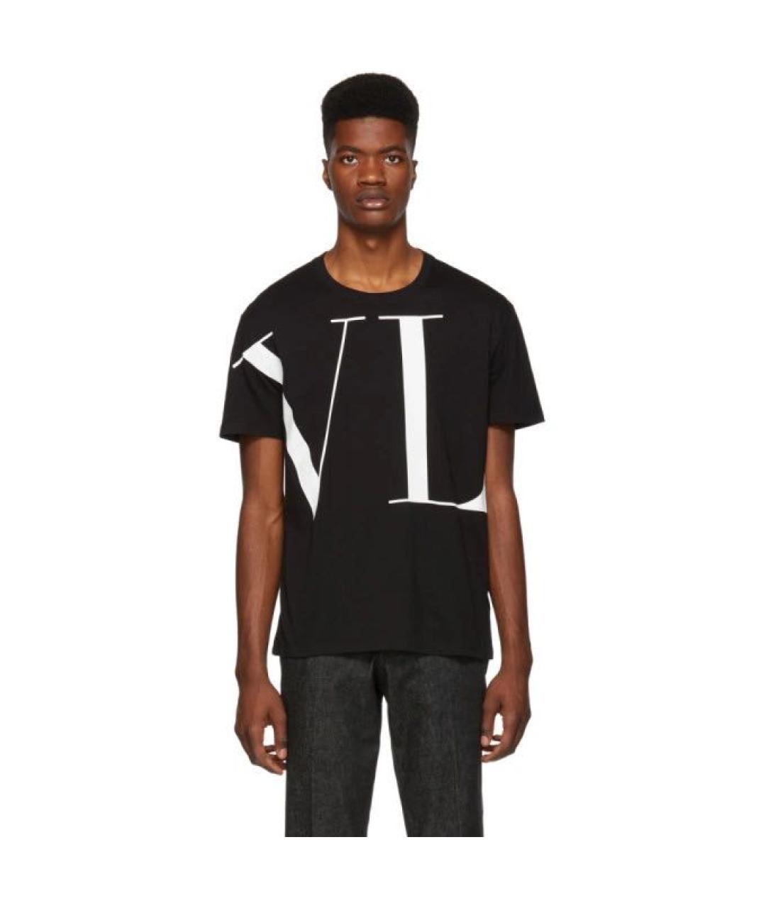 VALENTINO Черная хлопковая футболка, фото 2