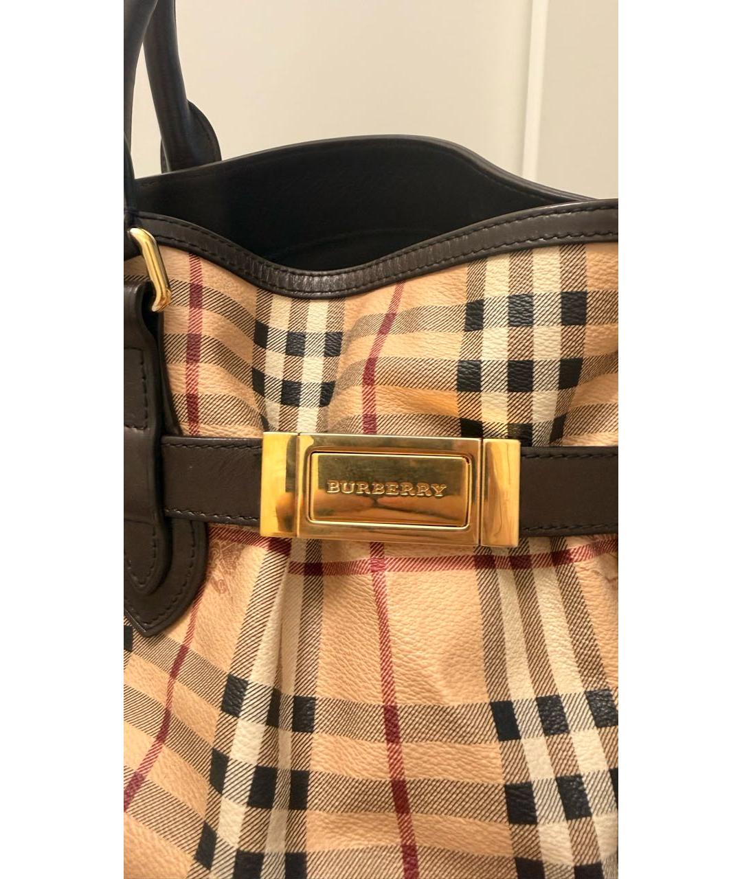 BURBERRY Кожаная сумка с короткими ручками, фото 4