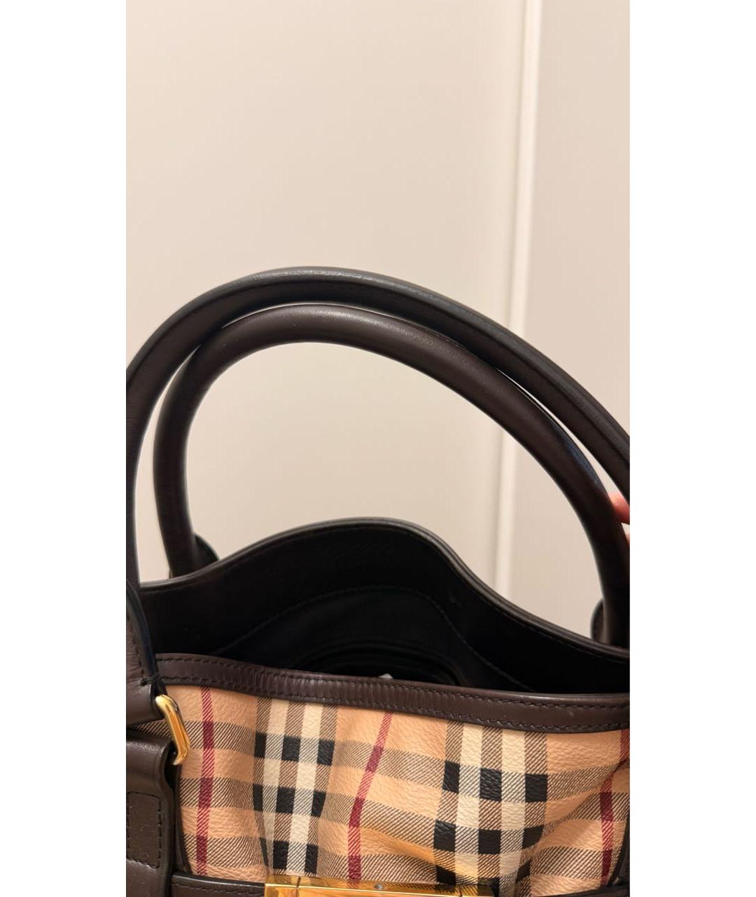 BURBERRY Кожаная сумка с короткими ручками, фото 5