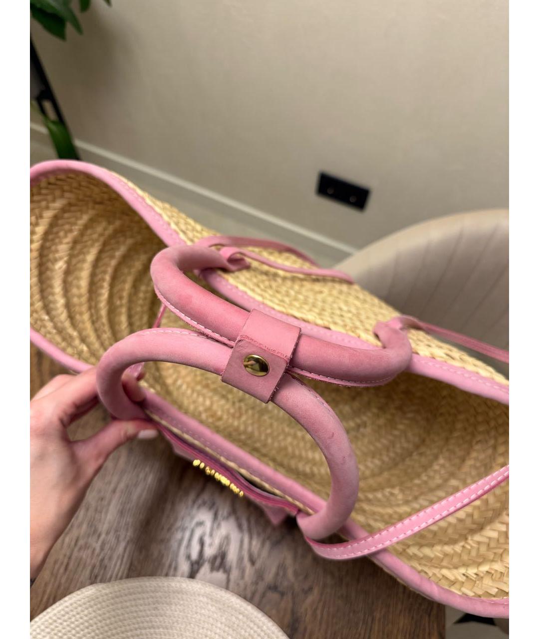 JACQUEMUS Розовая пляжная сумка, фото 4