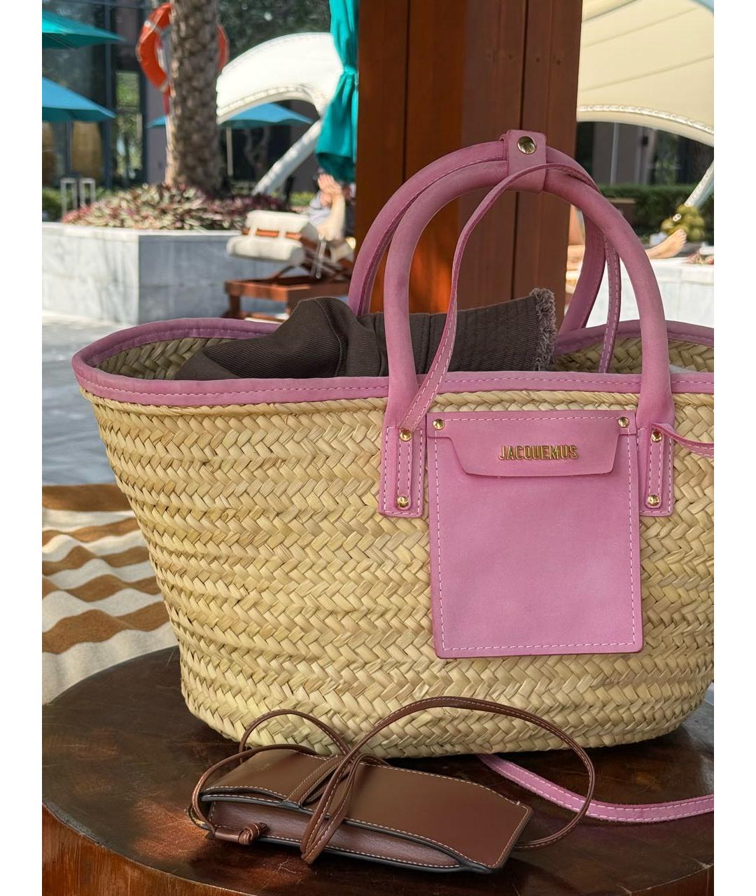 JACQUEMUS Розовая пляжная сумка, фото 7