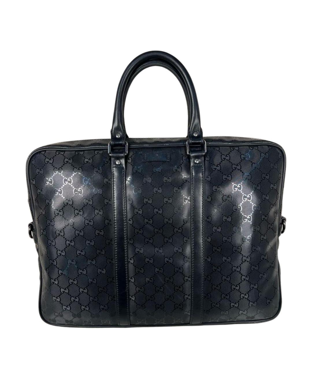 GUCCI Черный синтетический портфель, фото 1