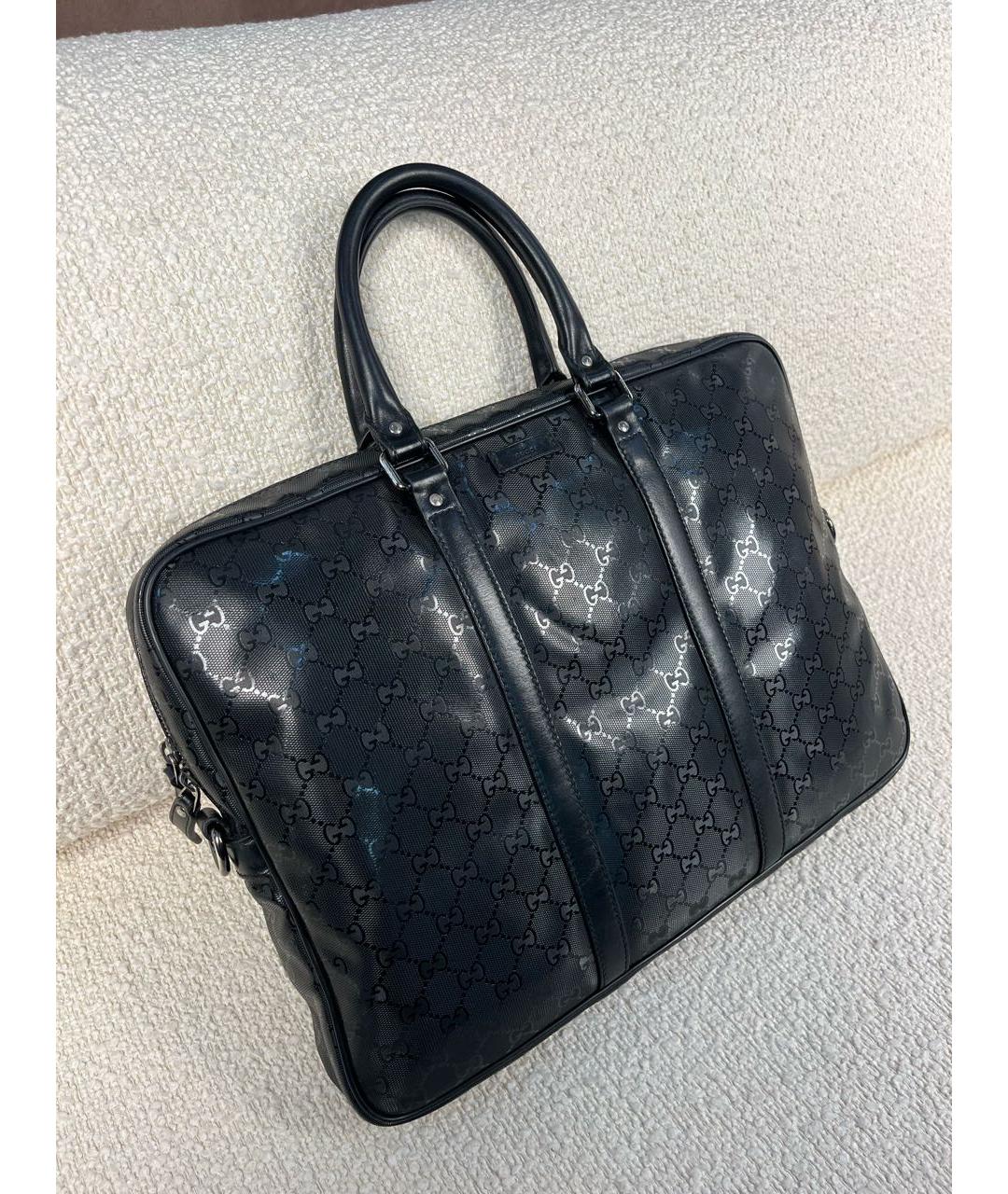 GUCCI Черный синтетический портфель, фото 2