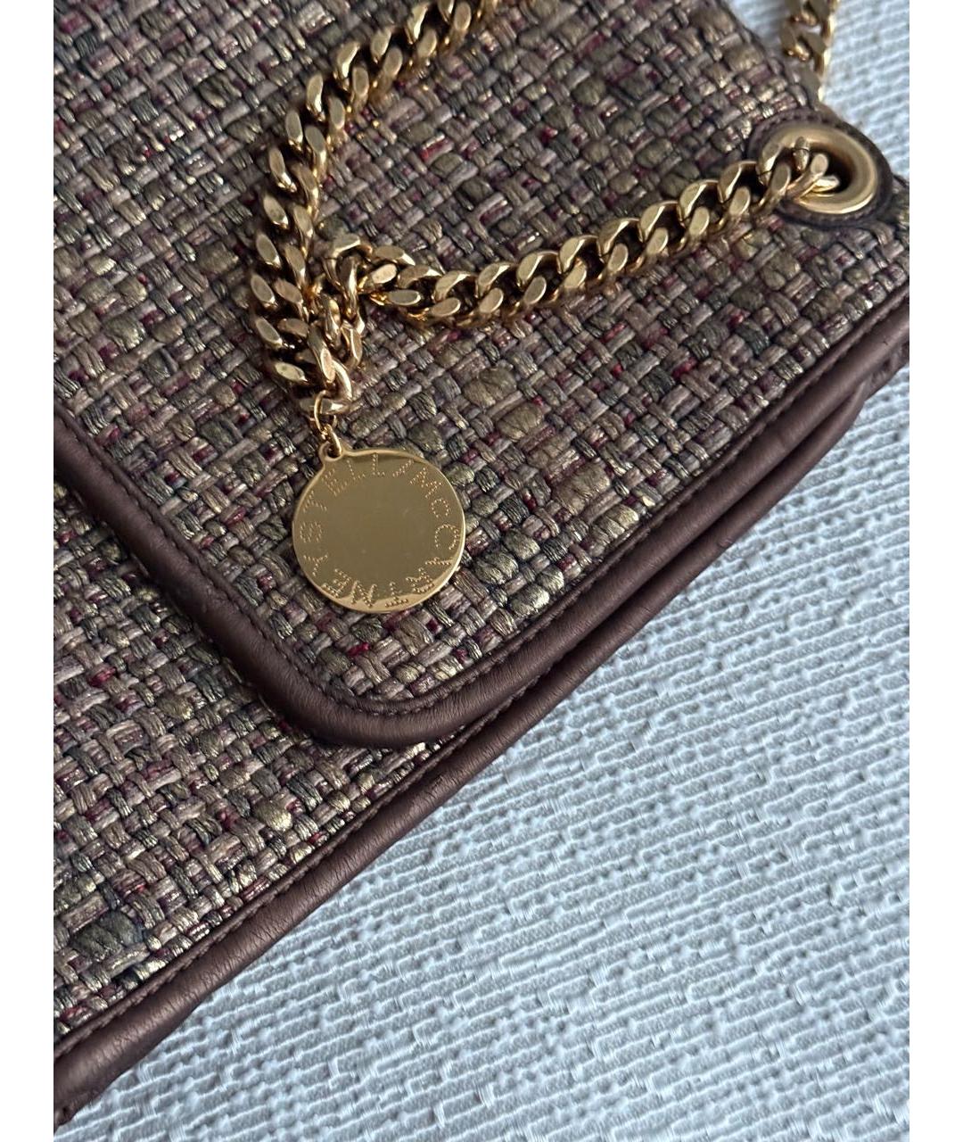 STELLA MCCARTNEY Коричневая твидовая сумка через плечо, фото 3