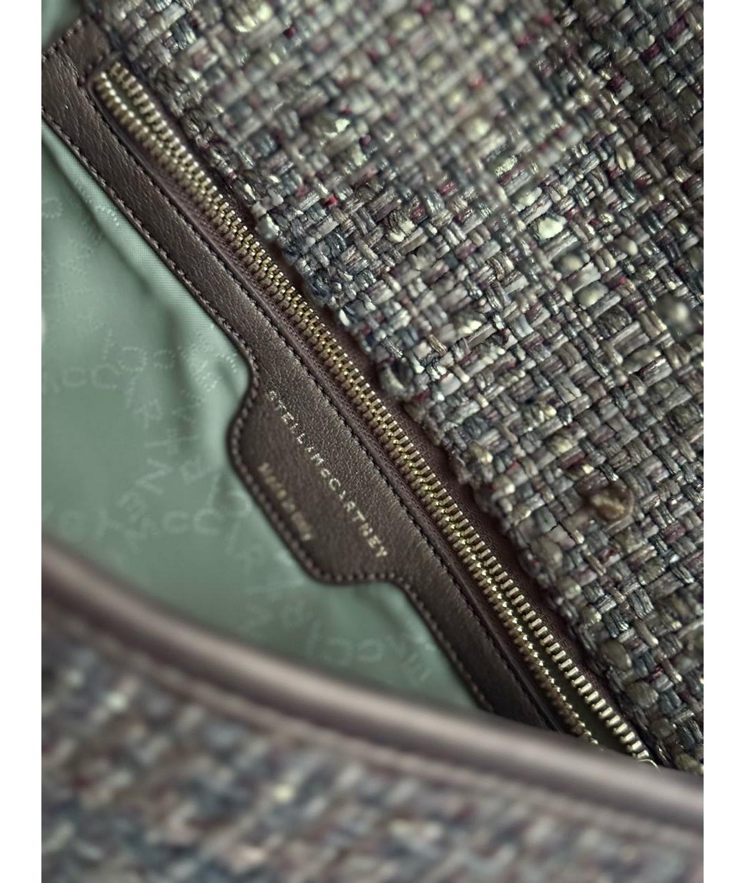 STELLA MCCARTNEY Коричневая твидовая сумка через плечо, фото 6