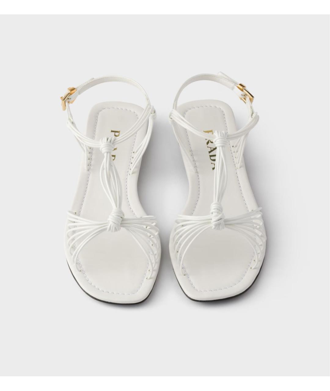 PRADA Белые кожаные сандалии, фото 3