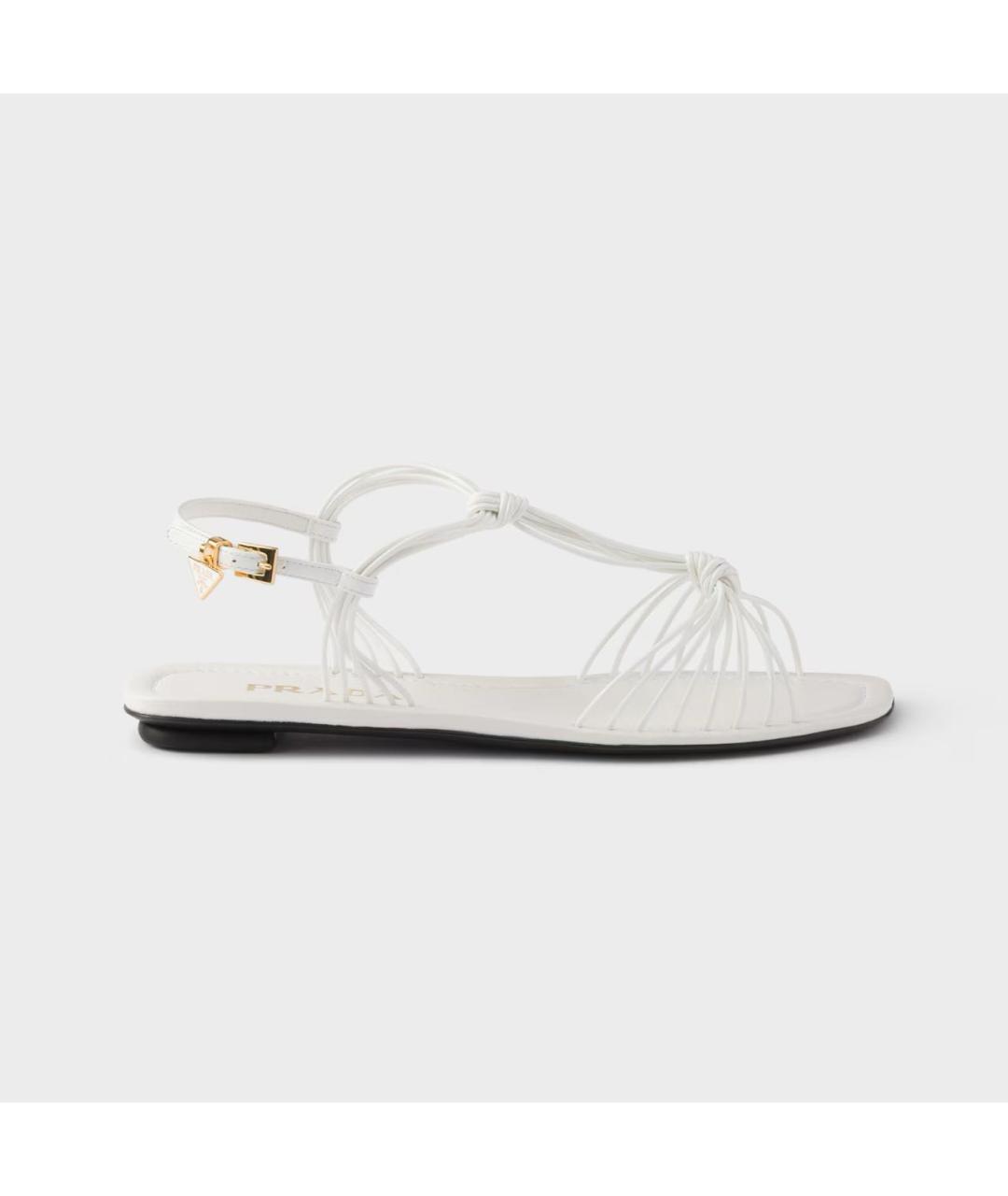 PRADA Белые кожаные сандалии, фото 5