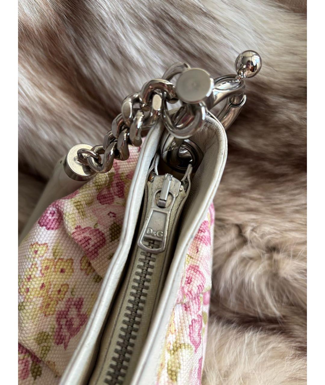 DOLCE&GABBANA Белая кожаная сумка через плечо, фото 4