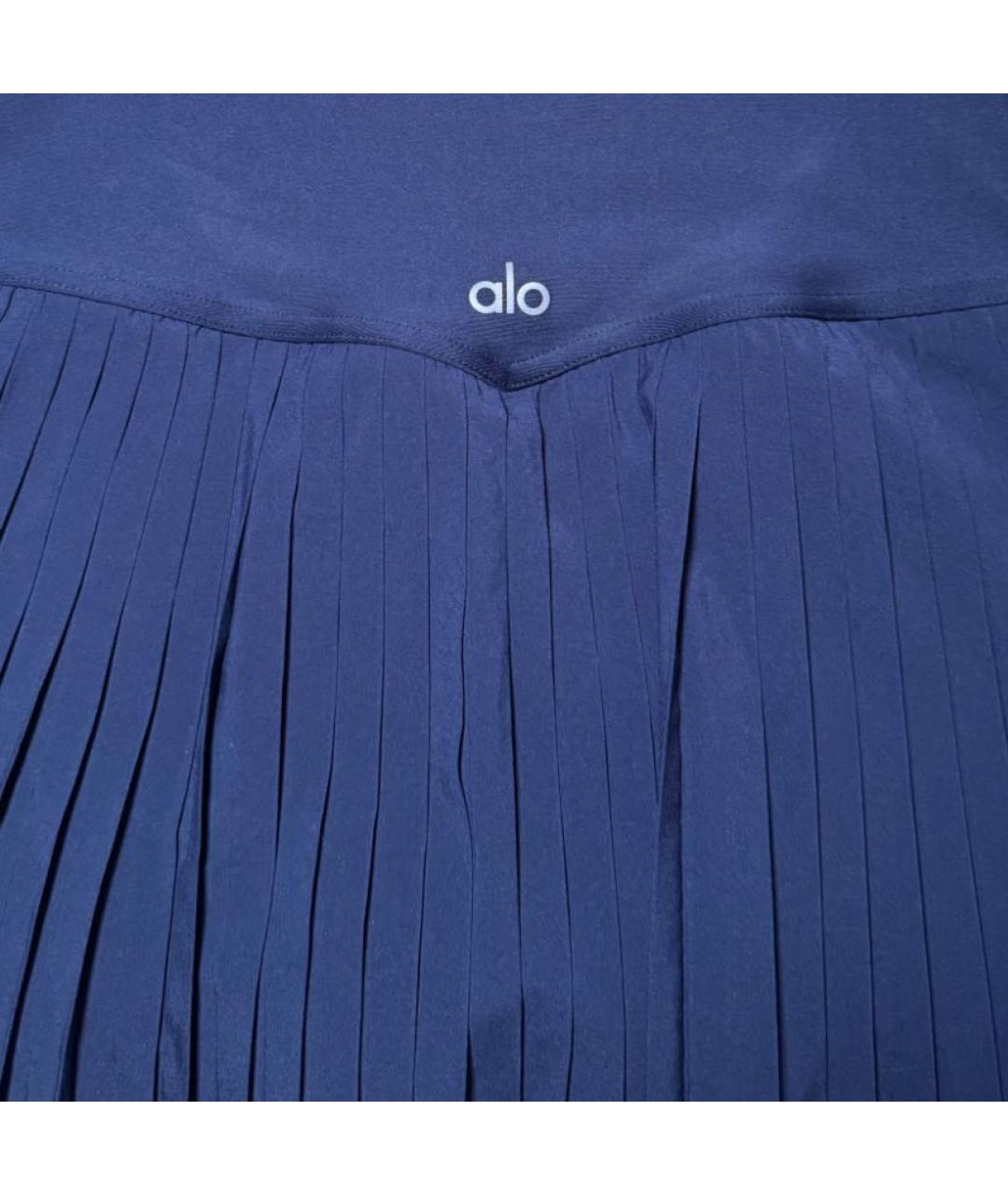 ALO YOGA Темно-синяя полиэстеровая юбка мини, фото 4