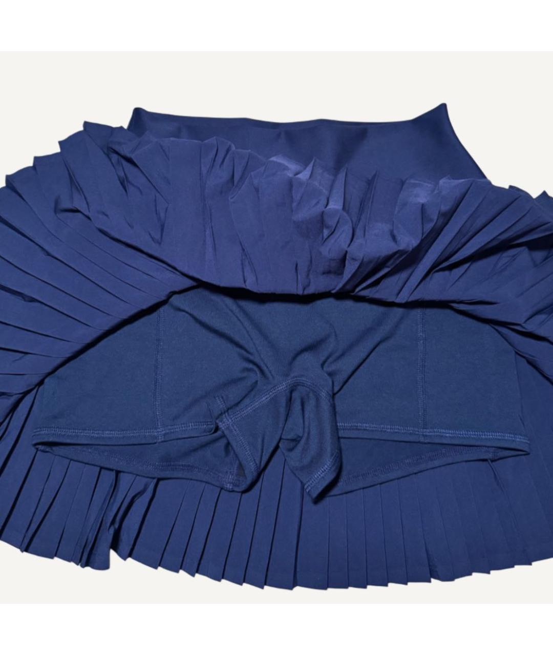 ALO YOGA Темно-синяя полиэстеровая юбка мини, фото 5