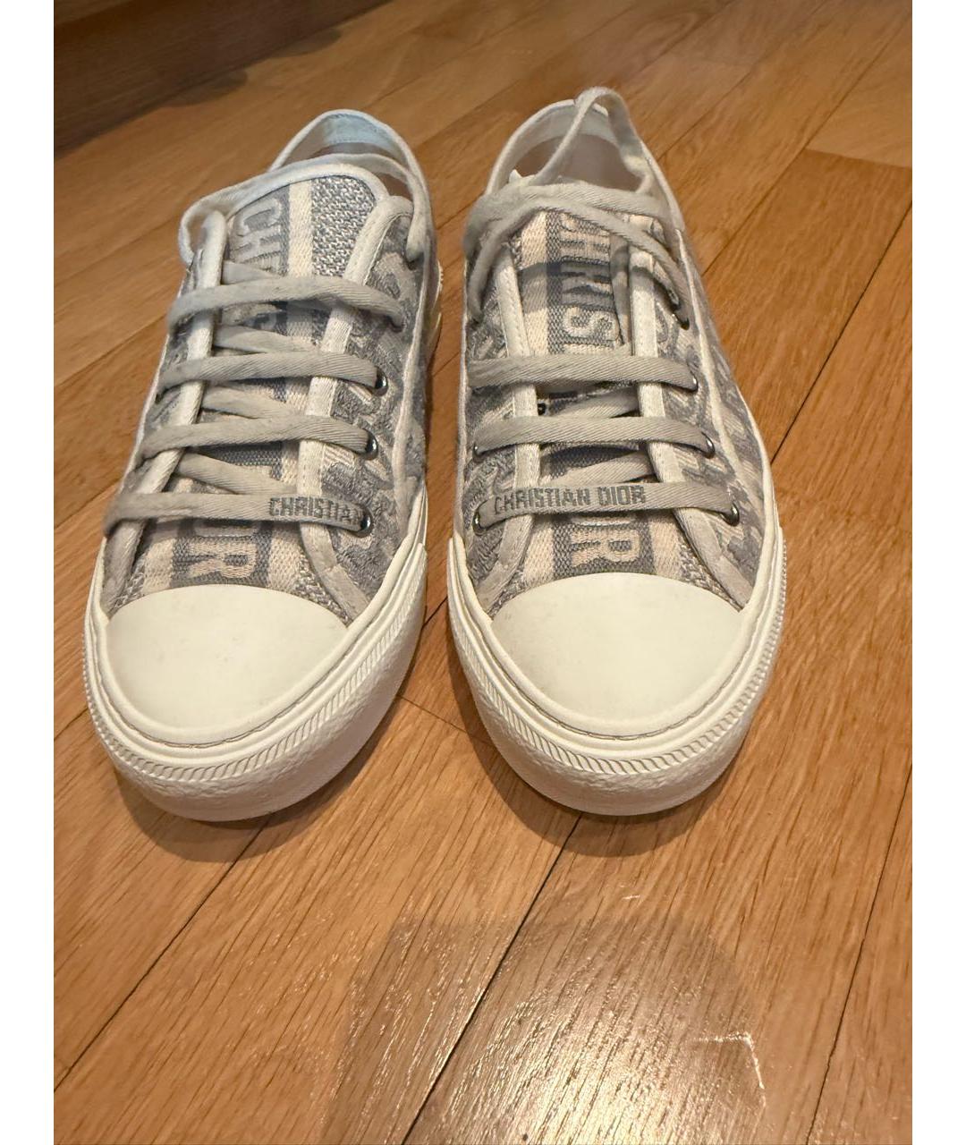 CHRISTIAN DIOR Бежевые текстильные кеды, фото 4
