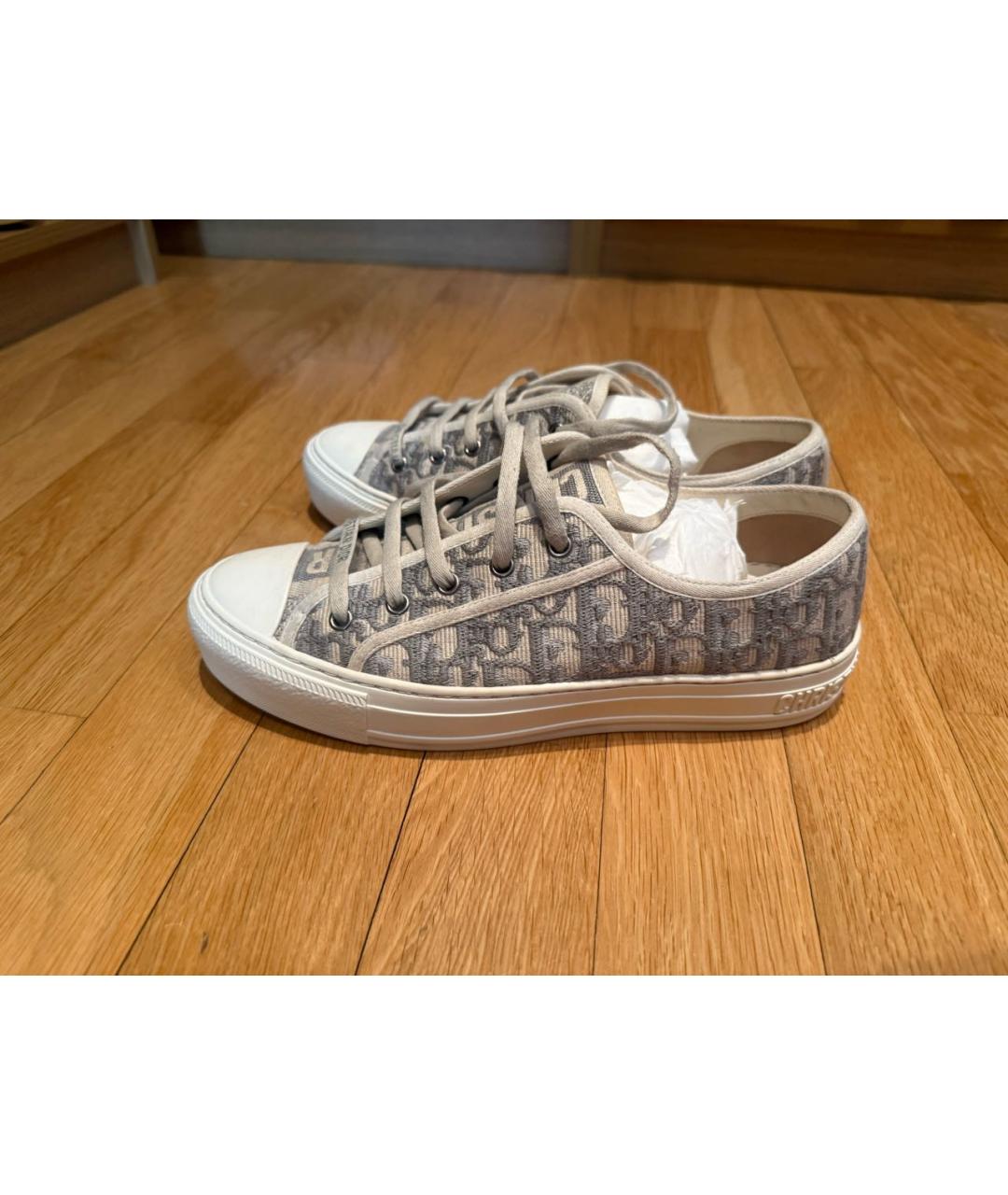 CHRISTIAN DIOR Бежевые текстильные кеды, фото 7