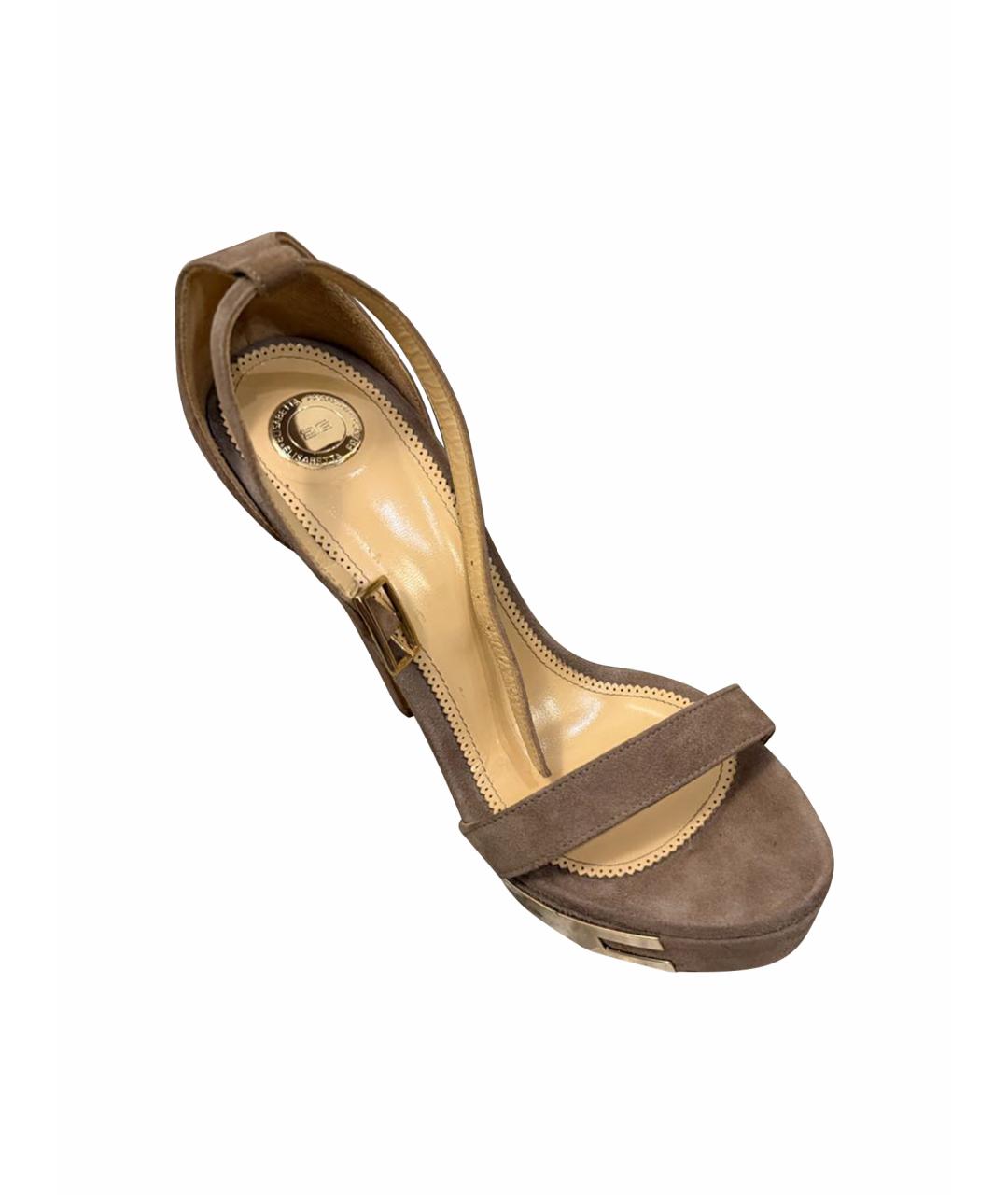 ELISABETTA FRANCHI Розовые замшевые босоножки, фото 1