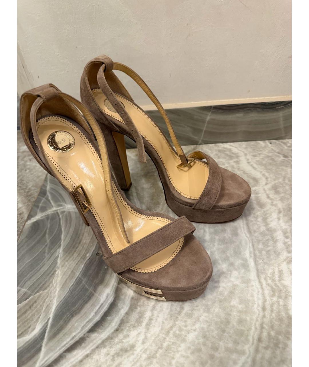 ELISABETTA FRANCHI Розовые замшевые босоножки, фото 5