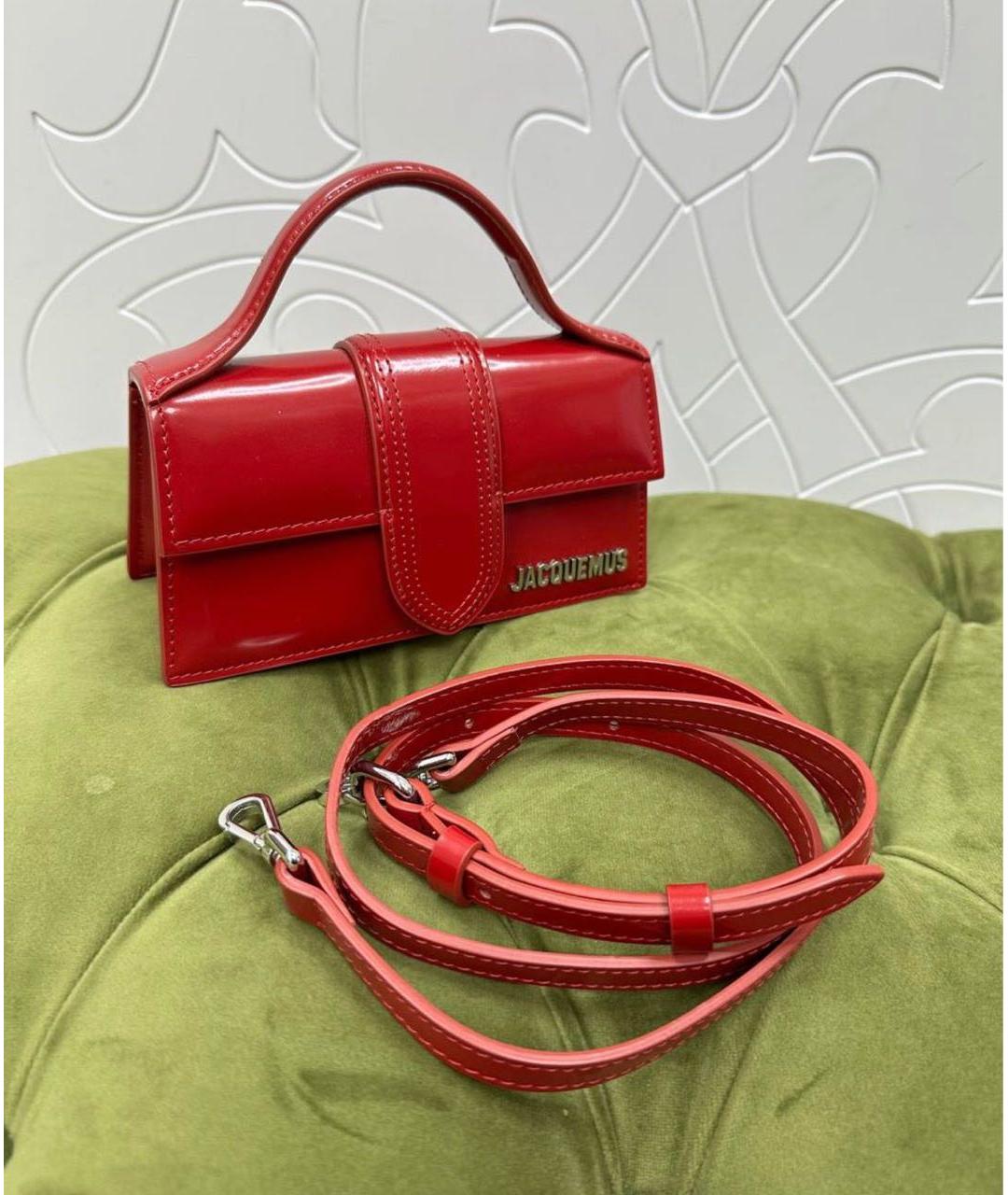 JACQUEMUS Красная кожаная сумка через плечо, фото 8