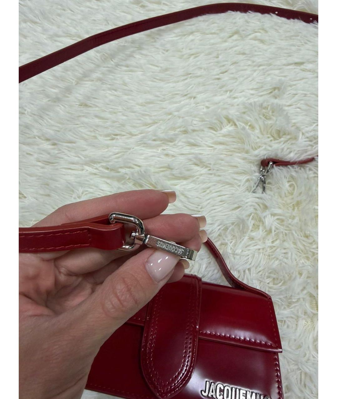 JACQUEMUS Красная кожаная сумка через плечо, фото 5