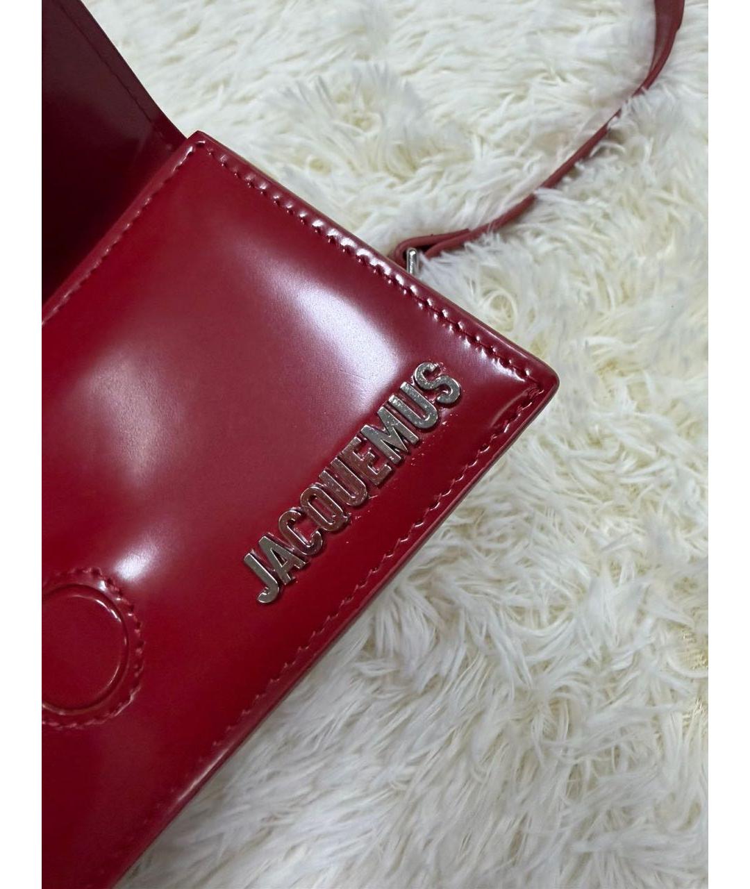 JACQUEMUS Красная кожаная сумка через плечо, фото 7