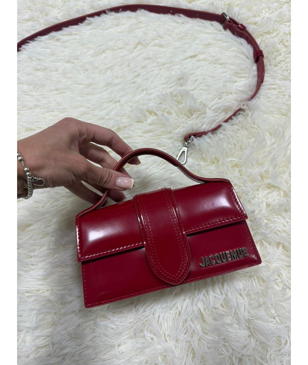 JACQUEMUS Красная кожаная сумка через плечо, фото 3