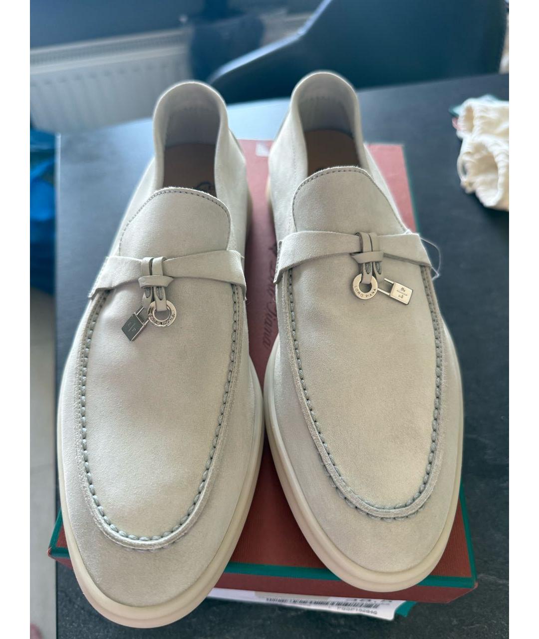 LORO PIANA Бежевые замшевые лоферы, фото 5