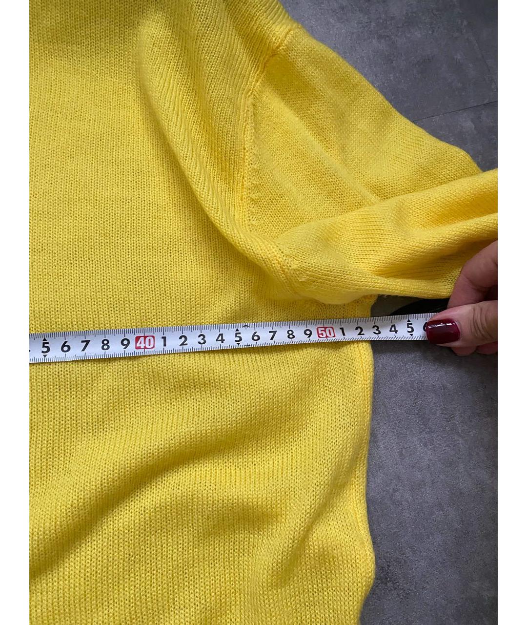 JIL SANDER Желтый кашемировый джемпер / свитер, фото 4