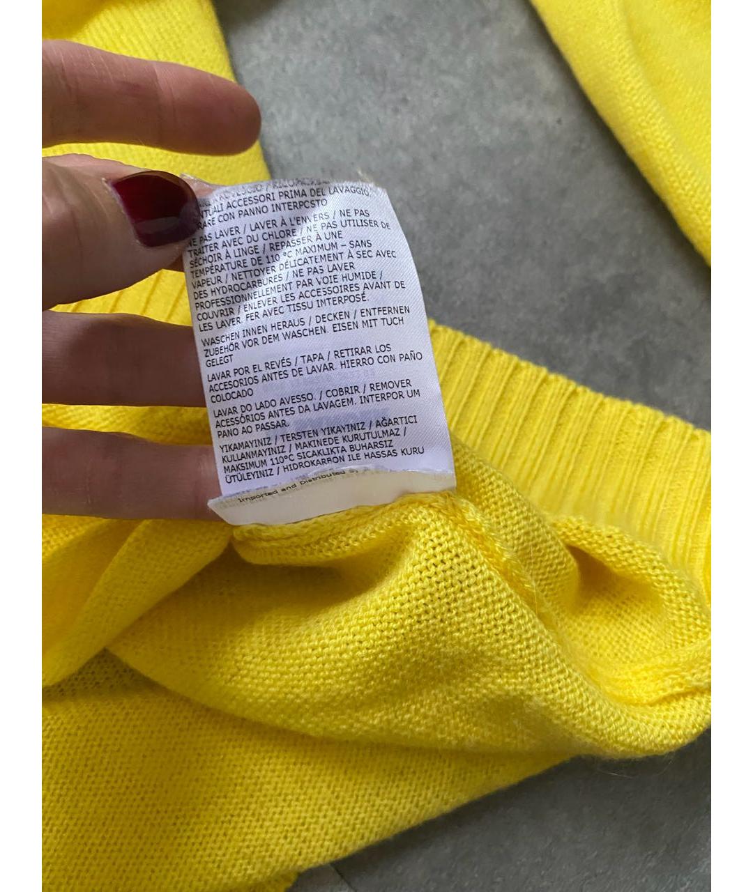 JIL SANDER Желтый кашемировый джемпер / свитер, фото 6