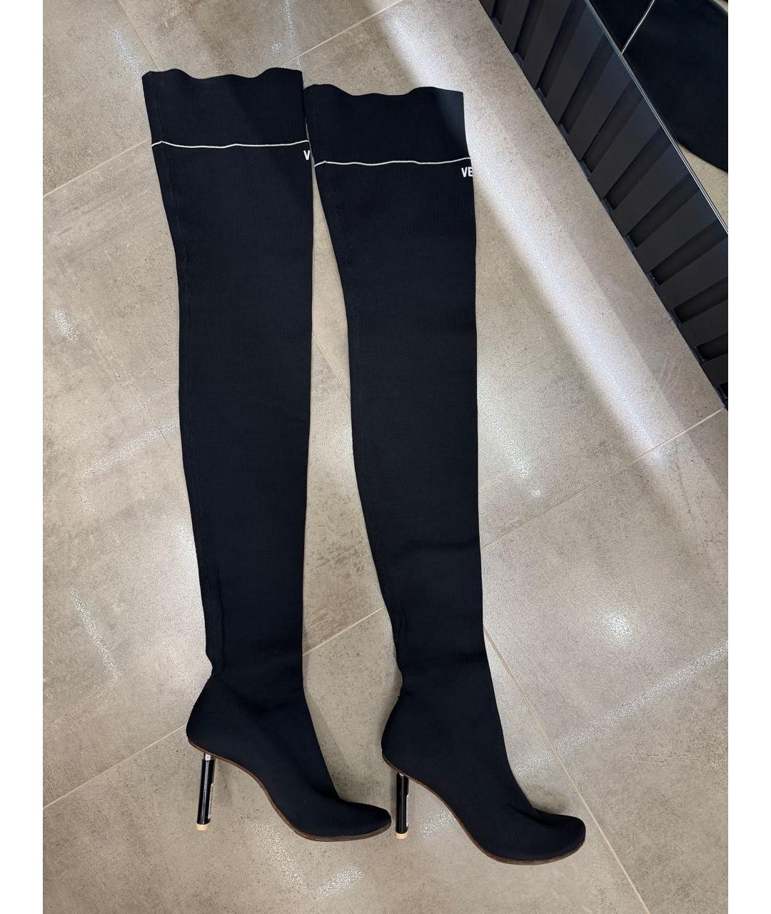 VETEMENTS Черные ботфорты, фото 7