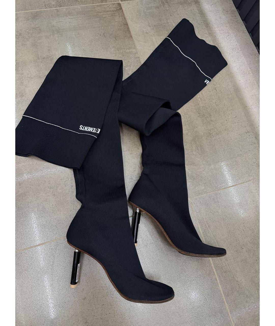 VETEMENTS Черные ботфорты, фото 2