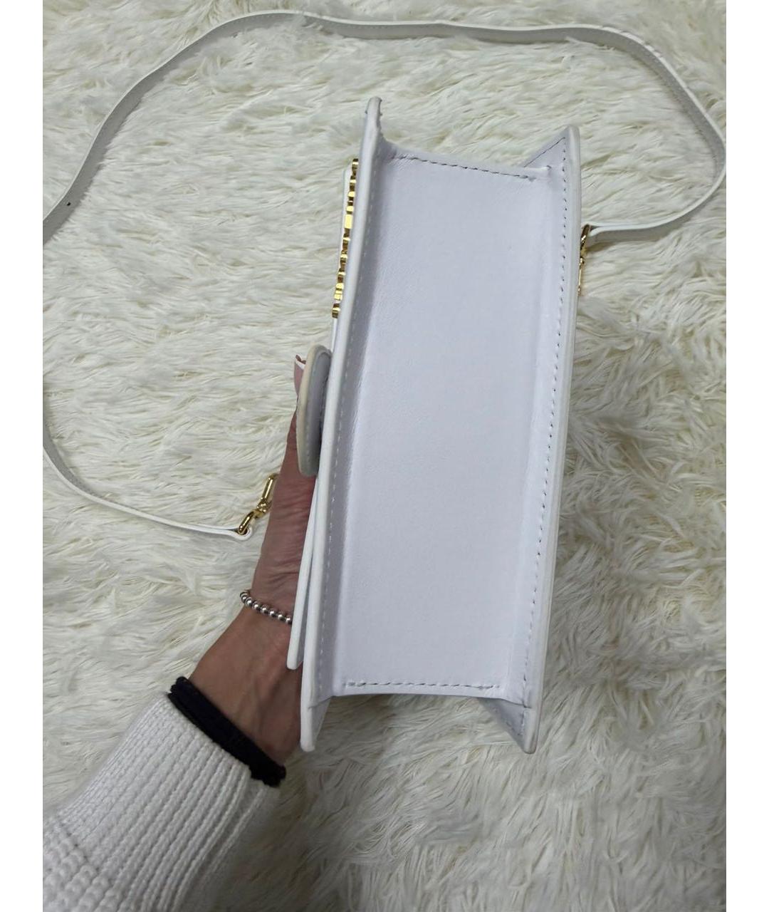 JACQUEMUS Белая кожаная сумка через плечо, фото 6