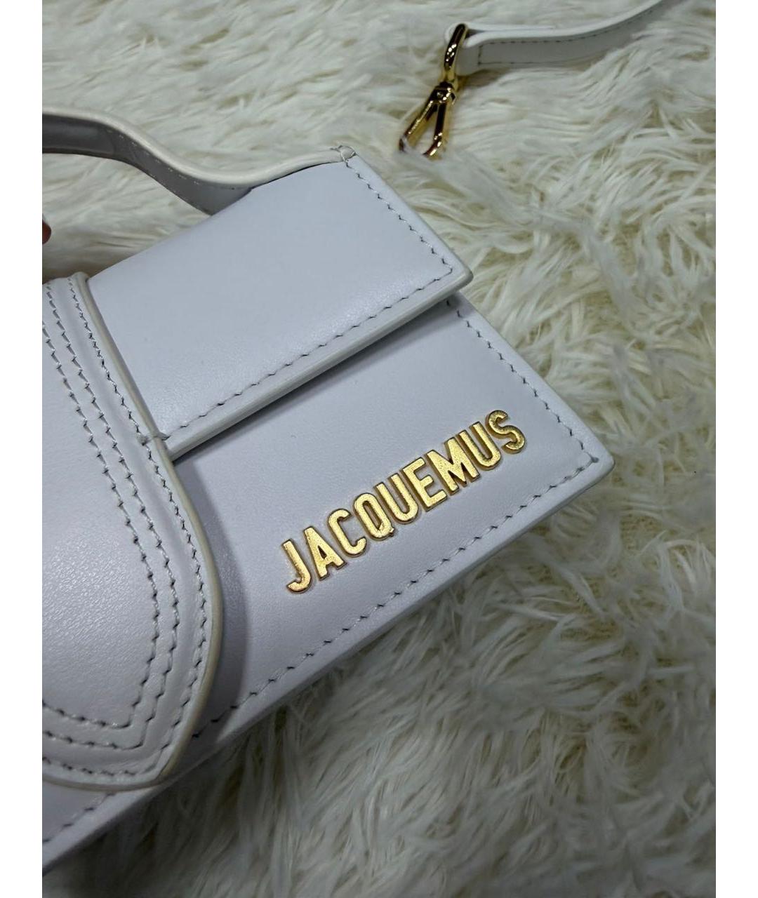 JACQUEMUS Белая кожаная сумка через плечо, фото 7