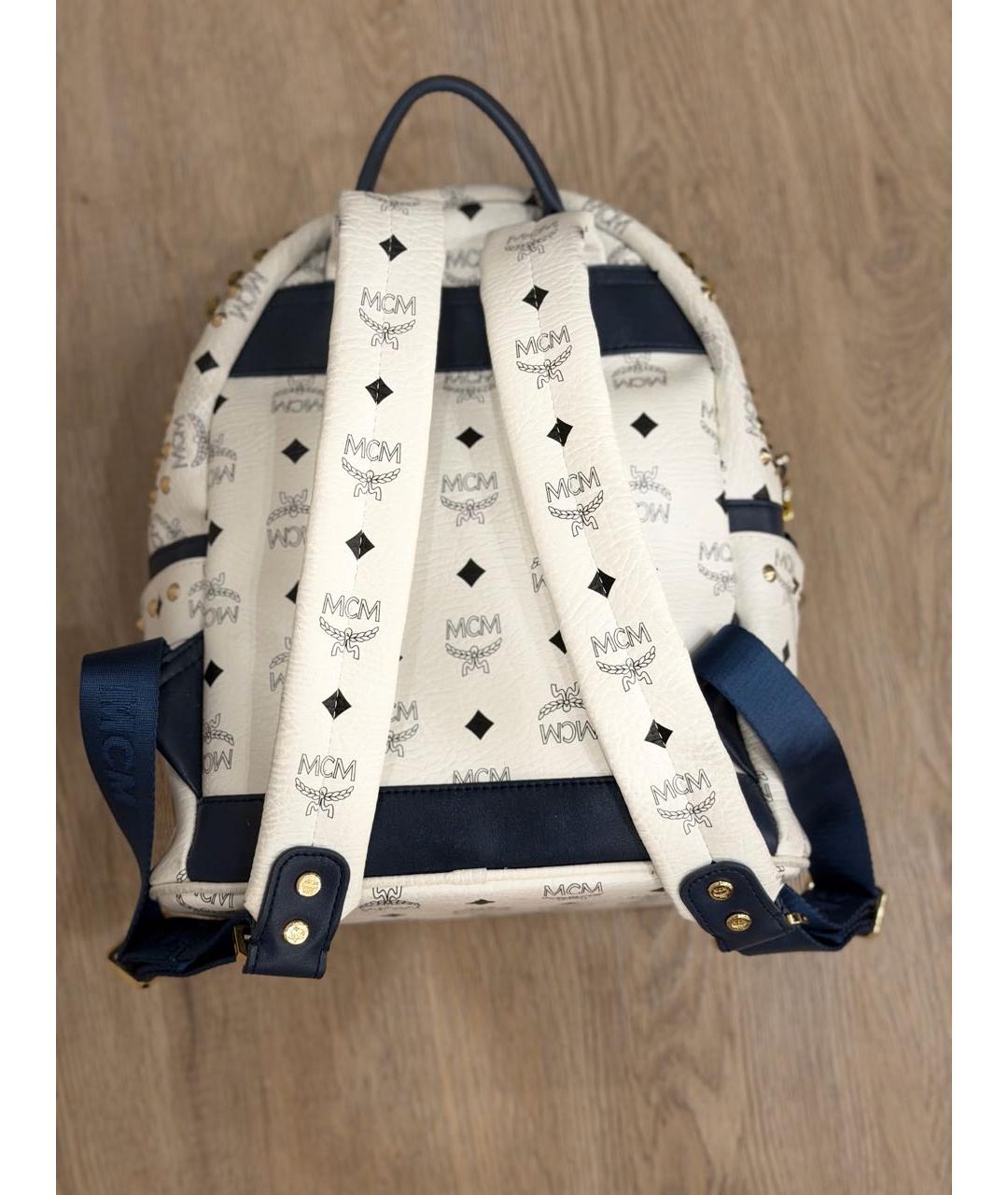 MCM Белый кожаный рюкзак, фото 3