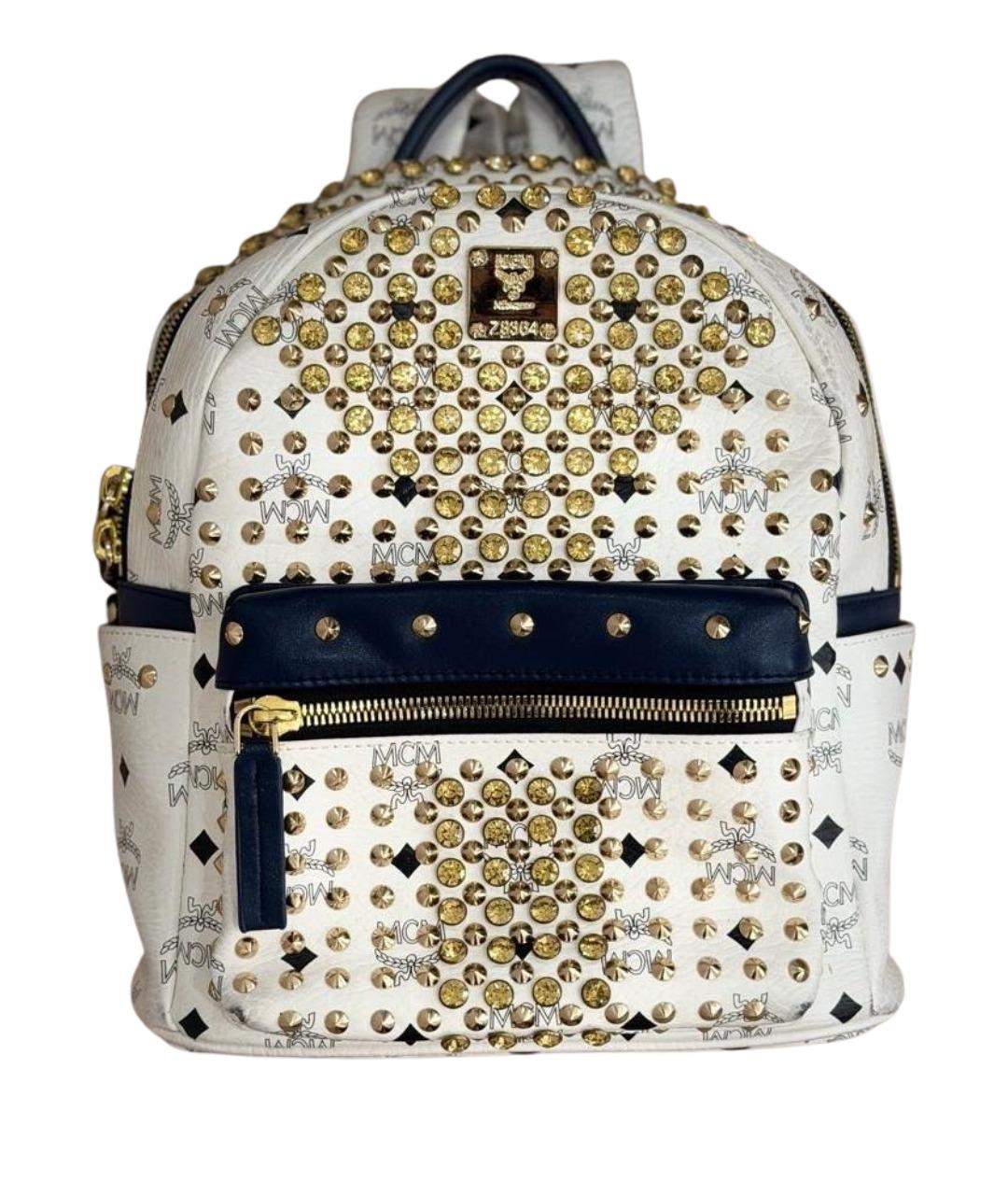 MCM Белый кожаный рюкзак, фото 1