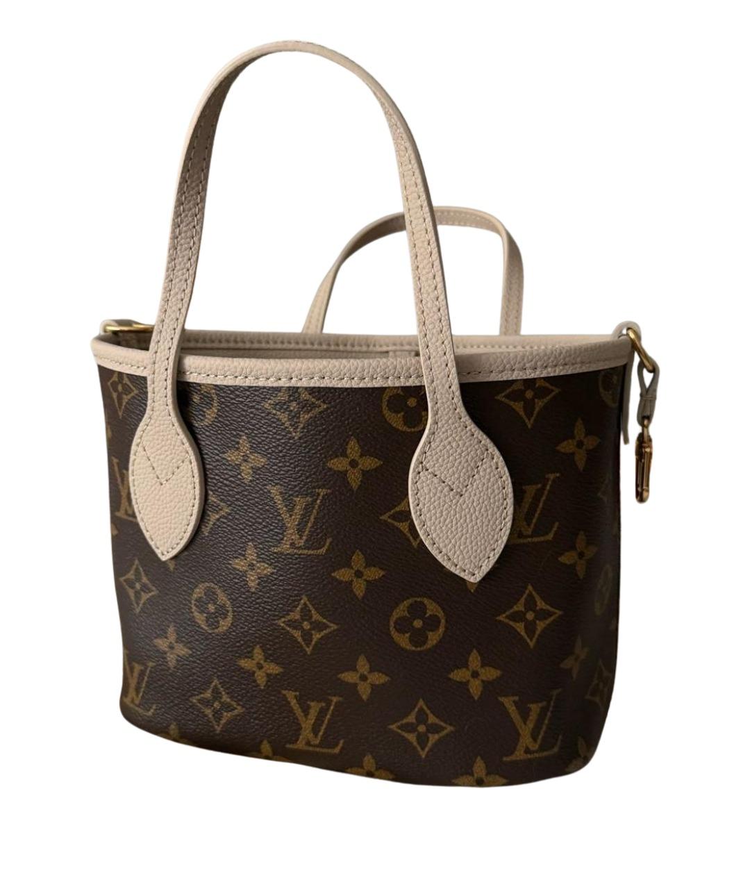 LOUIS VUITTON Бежевая кожаная сумка тоут, фото 9