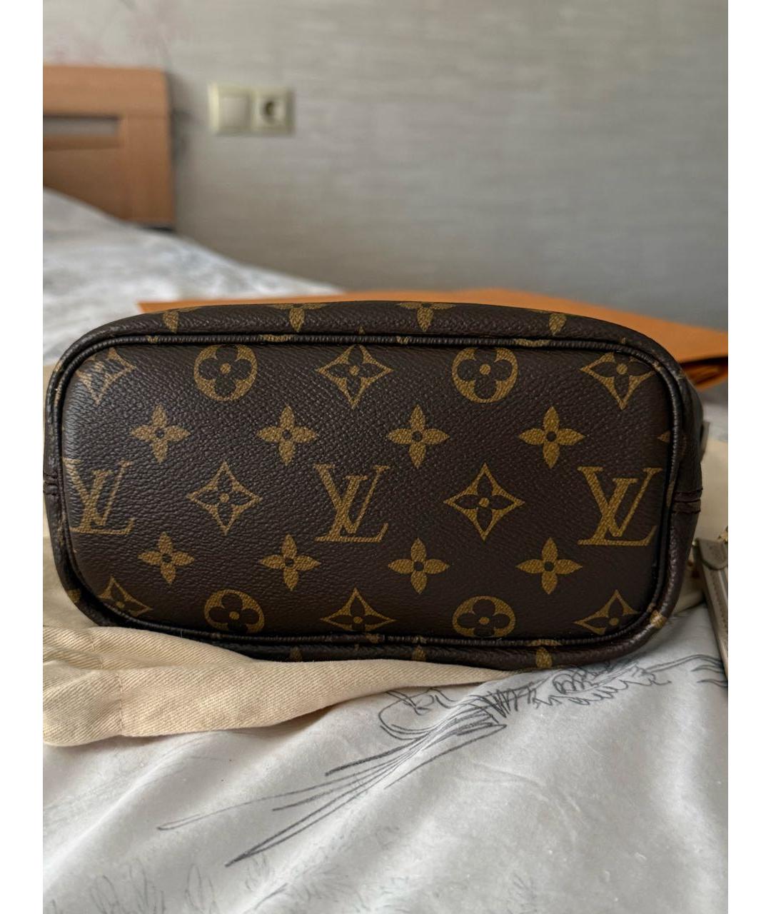 LOUIS VUITTON Бежевая кожаная сумка тоут, фото 8