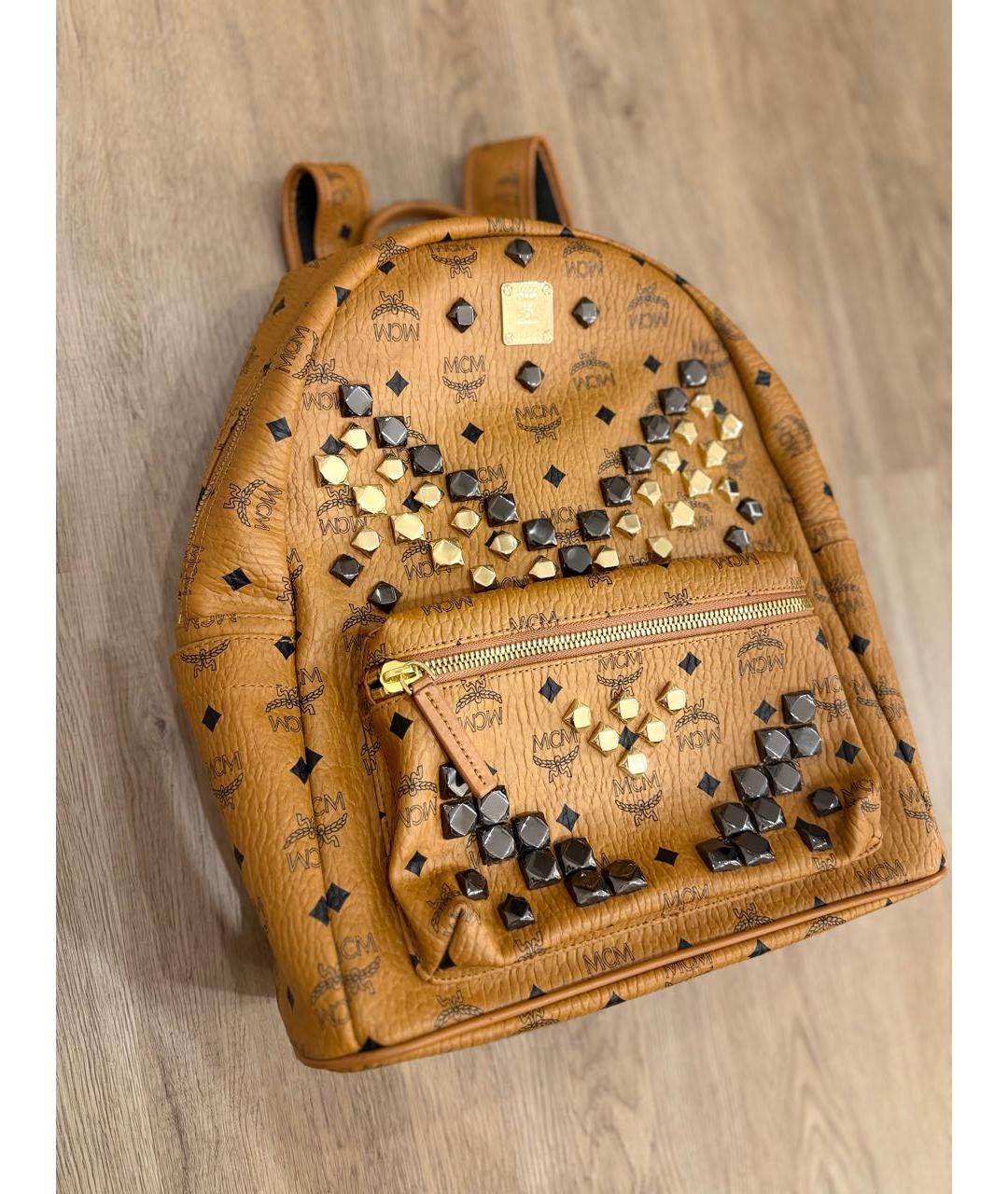 MCM Коричневый кожаный рюкзак, фото 2
