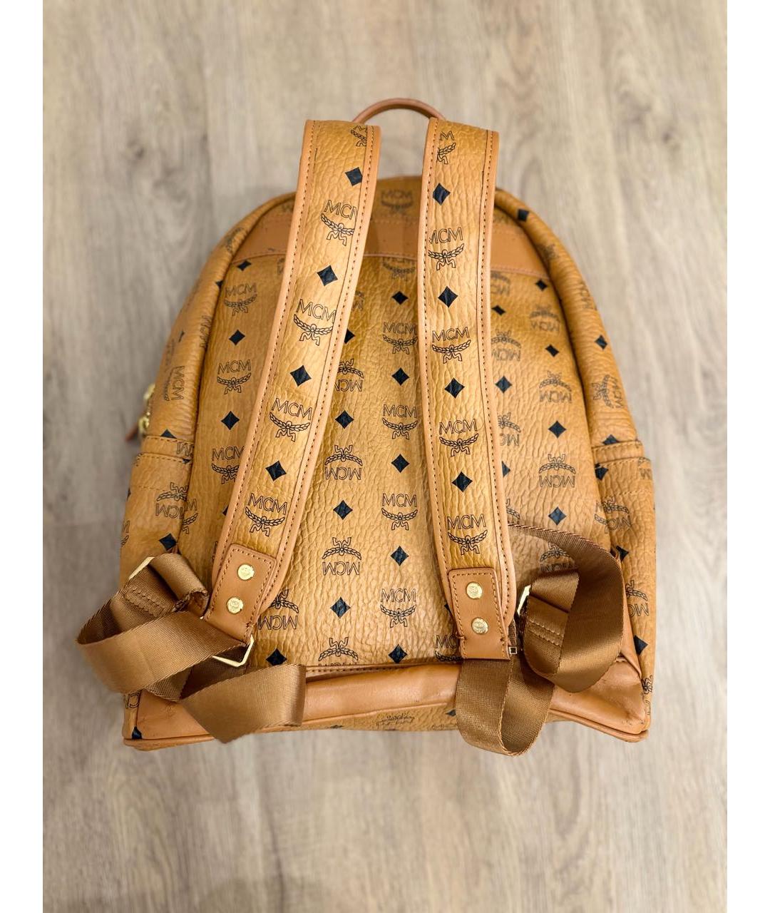 MCM Коричневый кожаный рюкзак, фото 3