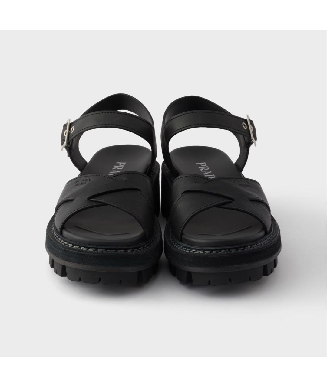 PRADA Черные кожаные сандалии, фото 3