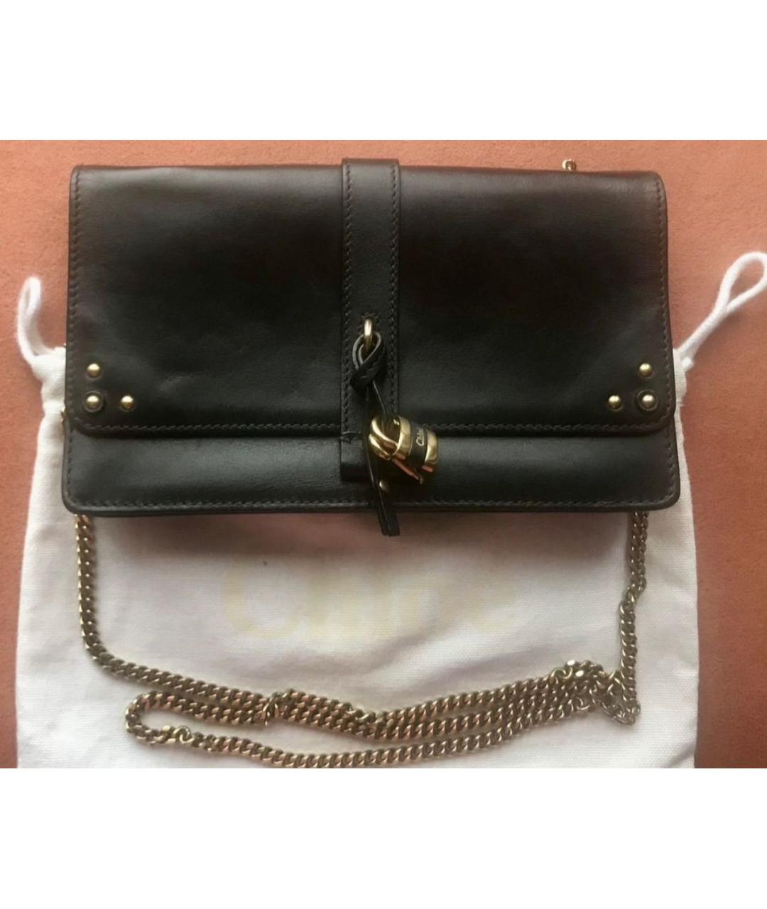 CHLOE Черная кожаная сумка через плечо, фото 9