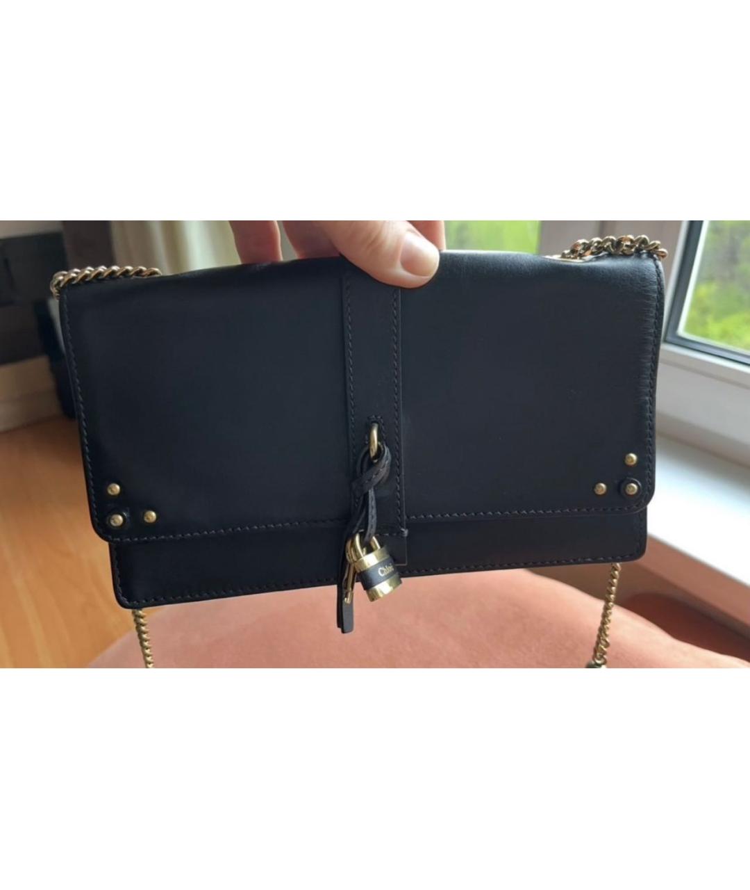 CHLOE Черная кожаная сумка через плечо, фото 8