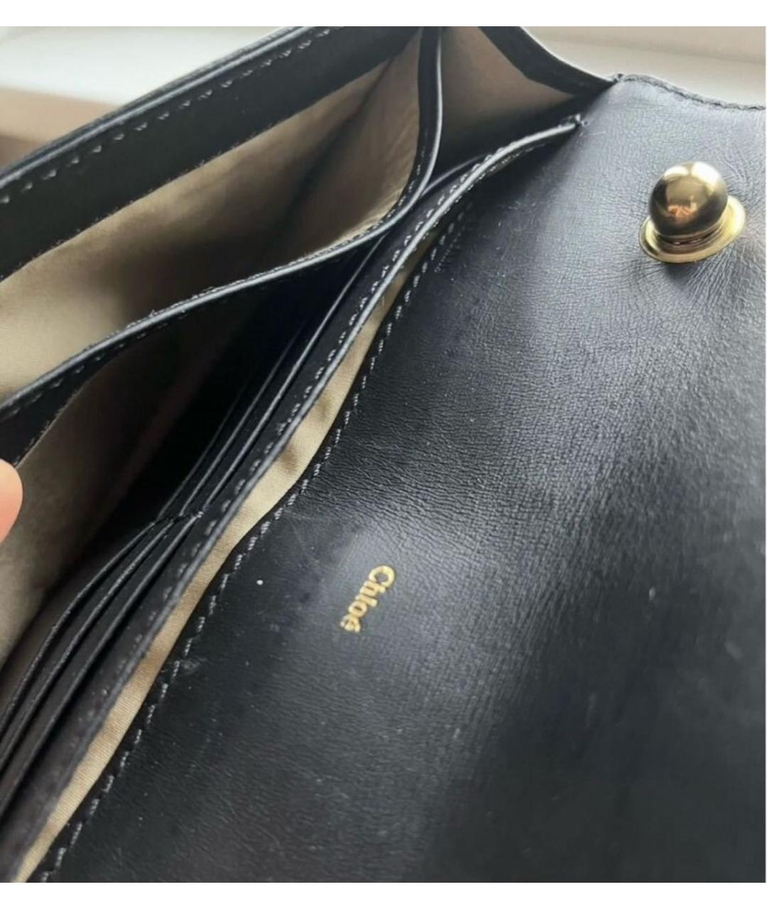 CHLOE Черная кожаная сумка через плечо, фото 4