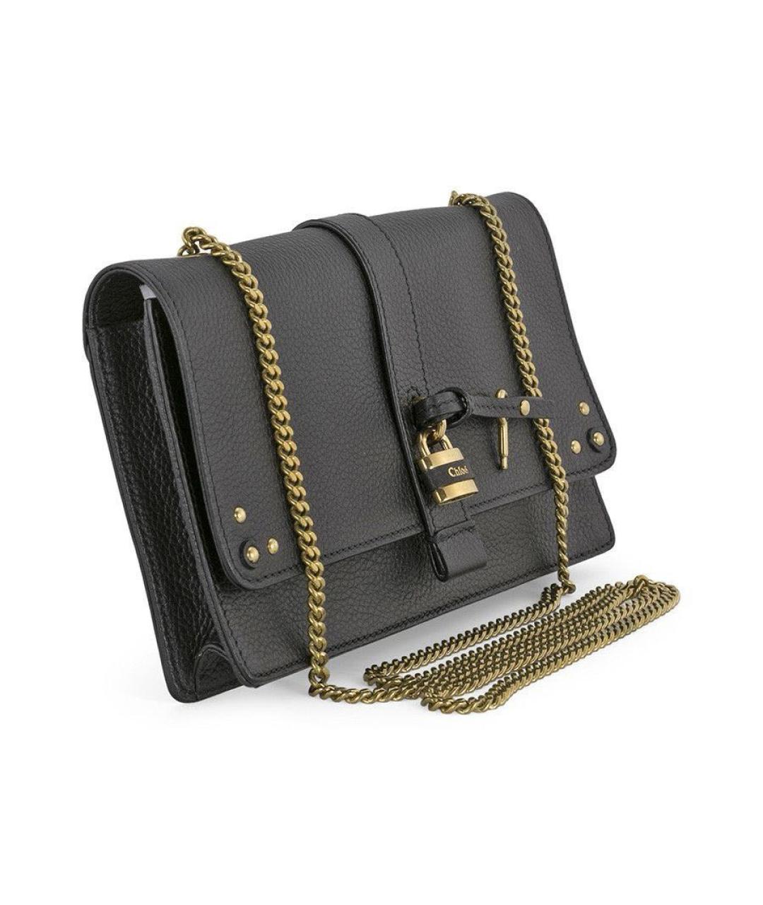 CHLOE Черная кожаная сумка через плечо, фото 2
