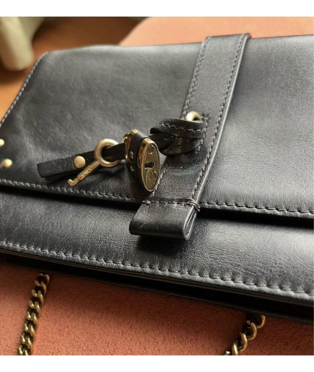 CHLOE Черная кожаная сумка через плечо, фото 5