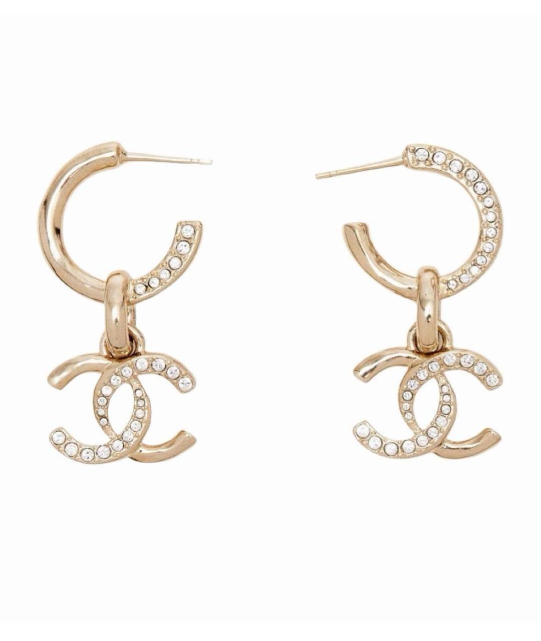 CHANEL Золотые металлические серьги, фото 1