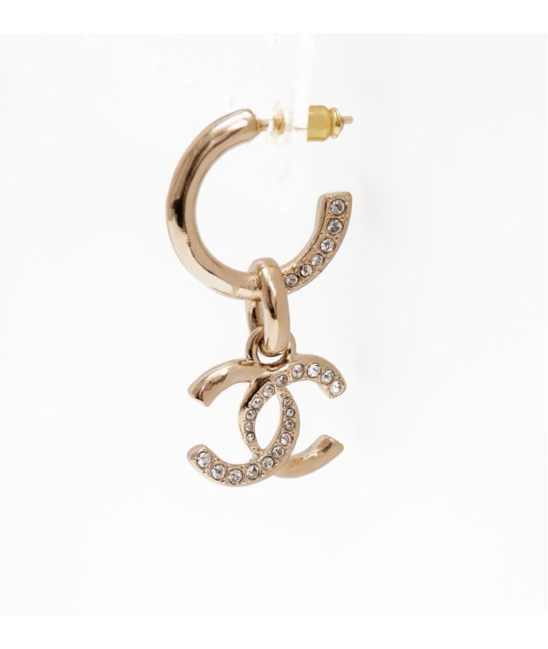 CHANEL Золотые металлические серьги, фото 4