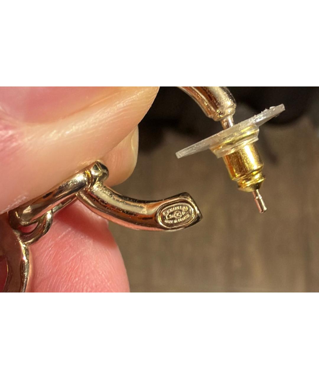 CHANEL Золотые металлические серьги, фото 3