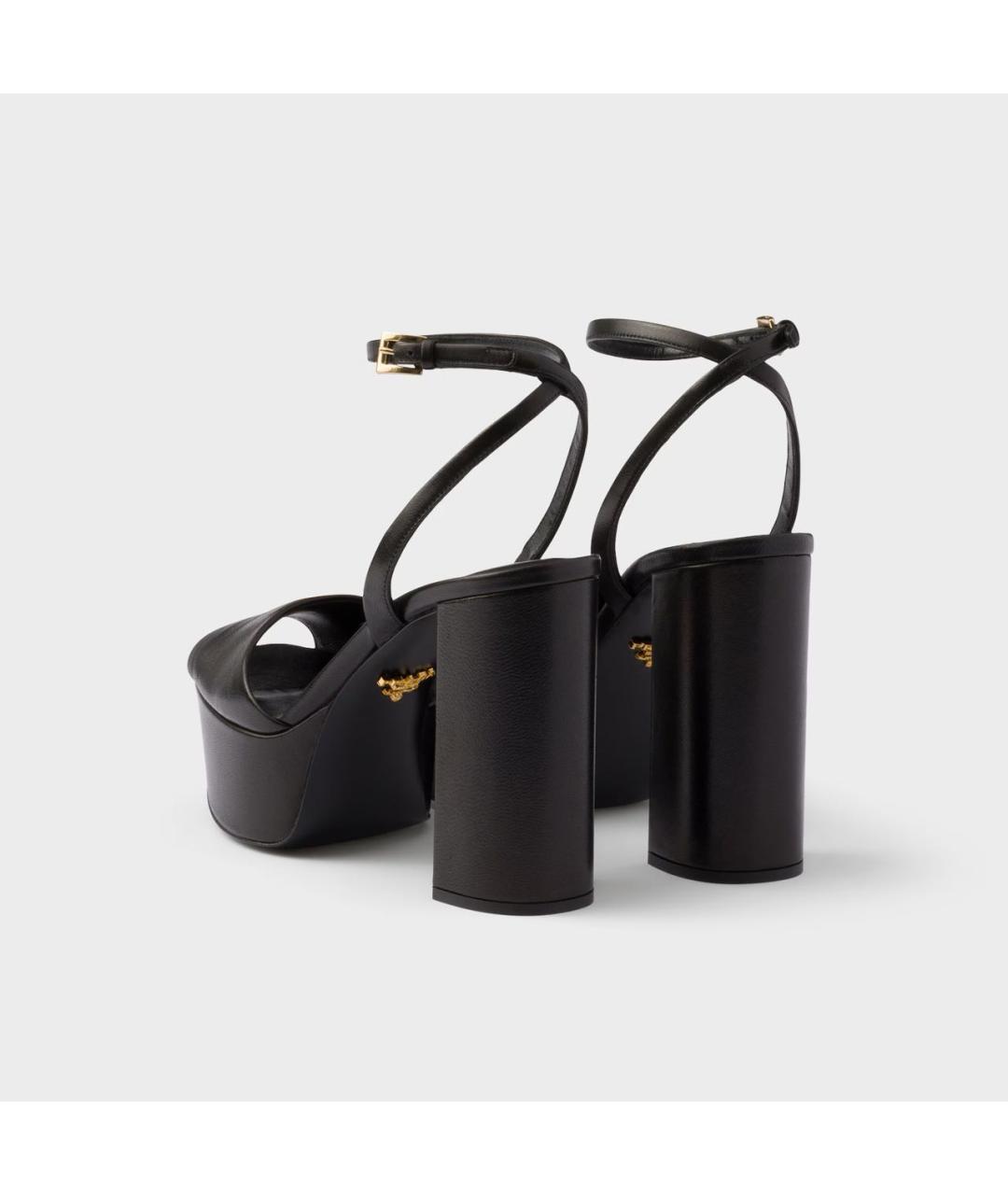 PRADA Черные кожаные босоножки, фото 3