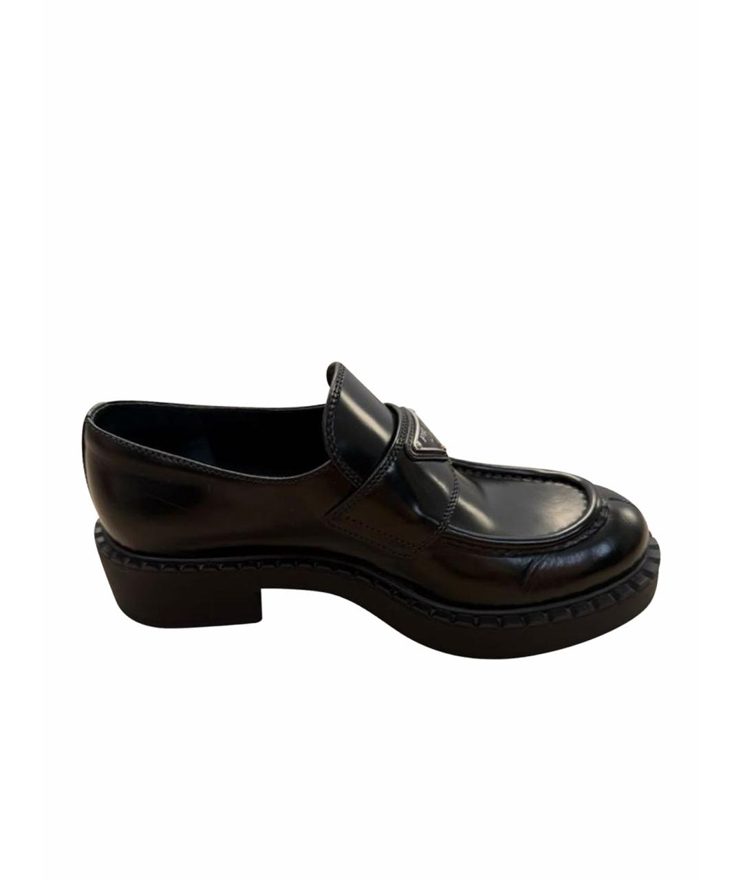 PRADA Черные кожаные лоферы, фото 1